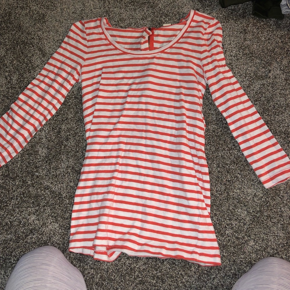 JCREW red & white striped top